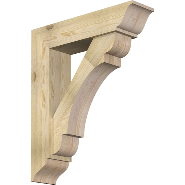 Ekena Millwork Olympic Traditional Rough Sawn Bracket w/ Offset Brace, Douglas Fir, 8"W x 32"D x 38"H BKT0806X32X38OLY01RDF - main